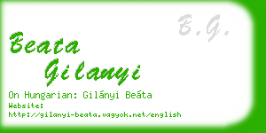 beata gilanyi business card